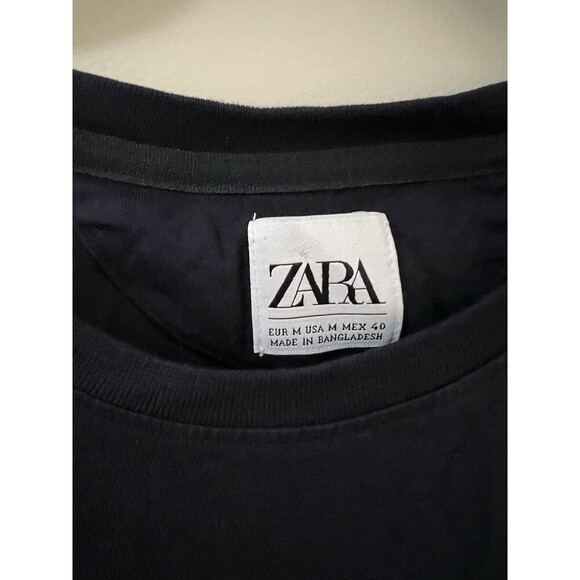 Zara Colorblock Men’s T-Shirt Size Medium Yellow White Navy Blue - Picture 2 of 4